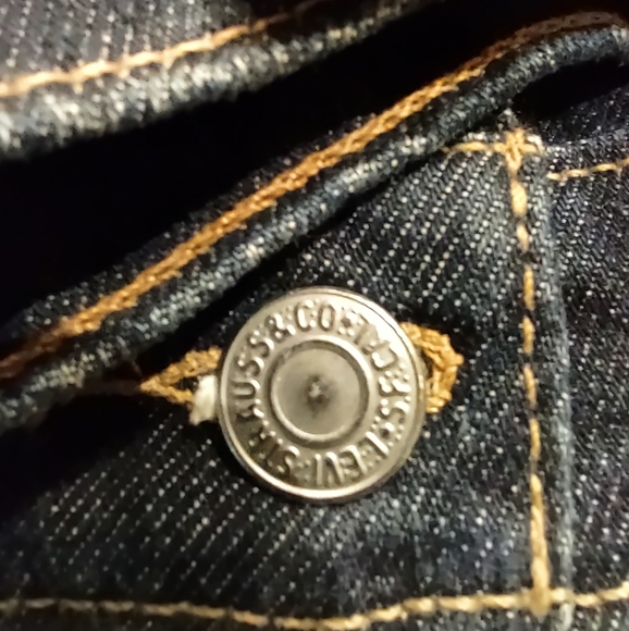 Levi's Jean Jacket Womens Medium Size Dark Blue - Picture 12 of 13